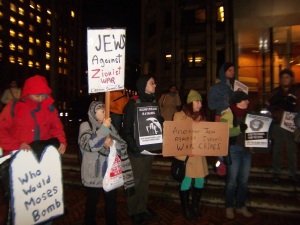 JVP protesters outside Federal Building in Seattle. Why would Hillel & Birthright assist this group in outreach? Photo Credit: The Mike Report
